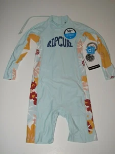 Rip Curl Little Girl's Bodysuit 5 Blue 1 Pc L/S Springsuit Rash Guard Swimsuit - Picture 1 of 2