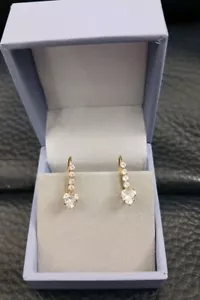 Ohrringe 14 Kt Gelbgold Zirkonia Herzform - Bild 1 von 7