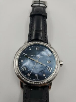 Nuevo Raymond Weil Para Mujer 2837-SLS-00296 Maestro Azul Madre Perla Diamante $3850 Foto 1 de 4