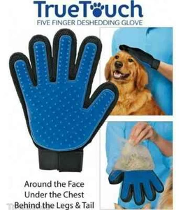 TRUE TOUCH GUANTO SPAZZOLA CARDATORE ELIMINA PELI MASSAGGIANTE PER CANI E GATTI - Foto 1 di 2