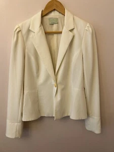 Review Elegant Cream Tailored Blazer Size 14 RRP $220 High Quality - Picture 1 of 4
