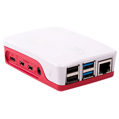 Raspberry Pi 4 Model B Official Case, Plastic, Red/White - Image 1 of 4