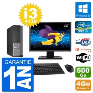 PC DELL 7020 SFF Bildschirm 22 " Intel i3-4130 RAM 4Go Disc 500Go Windows 10 - Bild 1 von 3