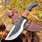 Vintage High Carbon Steel Tactical Survival Fixed Blade Knife Ram Horn & Wood