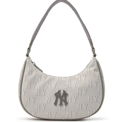 MLB Korea Classic Monogram Jacquard Hobo Bag New York Yankees 3ABQS014N-50CGL - Image 1 of 4