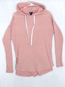 Rue21 Women's Hoodie Sweater Pink Drawstring Knit Size Medium - Picture 1 of 7