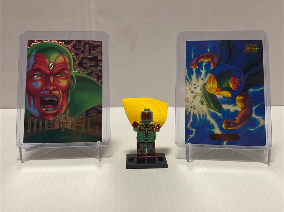 “VISION” 94 OBRAS MAESTRAS DE MARVEL/95 Marvel Metal Fleer/con figura🔥🔥 Foto 1 de 4