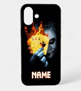 Personalisierte schwarze Hülle Joker Batman + individueller Name - iPhone Samsung Galaxy - Bild 1 von 8