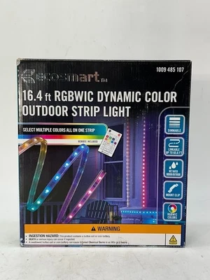 EcoSmart 16.4 ft. RGBWIC Dynamic Color Changing Linkable Plug-In LED Outdoor - Image 1 of 4