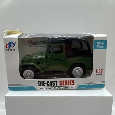 Jeep Style Diecast Metal Pullback Model Car New in Box CD Toys 1:32 Green Toy - Image 1 of 4