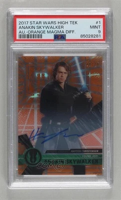 2017 Star Wars Orange Magma Diffractor 20/25 Hayden Christensen #1 PSA 9 Auto - Image 1 of 3