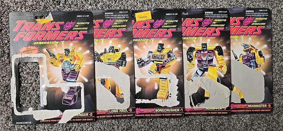 Transformers 1992 G2 Devastator  Card Back & Tech Spec lot of 5 - Image 1 of 4