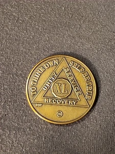 40 Year AA Medallion Large 1-3/8" Heavy Premium Bronze Sobriety Medallion XL - Picture 1 of 2