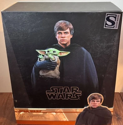 Figura The Mandalorian DX22 Hot Toys Star Wars Luke Skywalker & Grogu escala 1:6 Foto 1 de 4