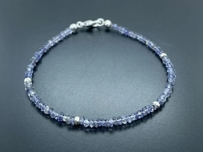 ARMBAND  925/- SILBER RHODINIERT  MIT IOLITH & HÄMATIT SILBERZEIT SCHMUCKJAGD - Bild 1 von 4