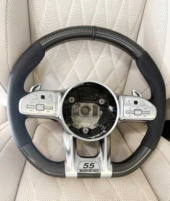 OEM 19~24 MERCEDES AMG G63 G550 FIBRA DE CARBONO ALCANTARA BOTONES VOLANTE Foto 1 de 4