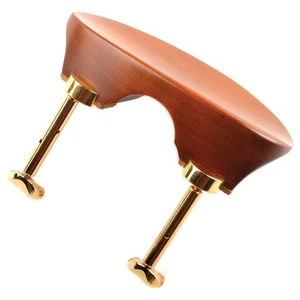 Flat Flesch Boxwood Chinrest for Violin with Gold-Plated Hill Bracket - Picture 1 of 1