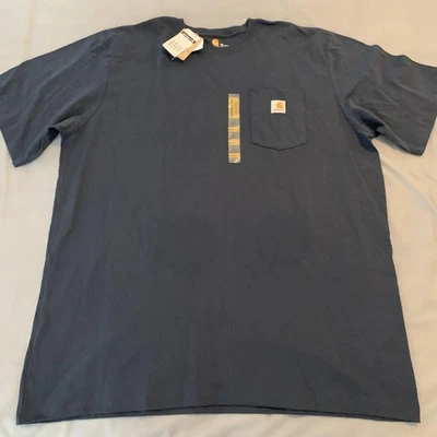 Carhartt Shirt Mens 2XL Tall Navy Blue Original Fit Workwear Pocket Short Sleeve - Image 1 of 4