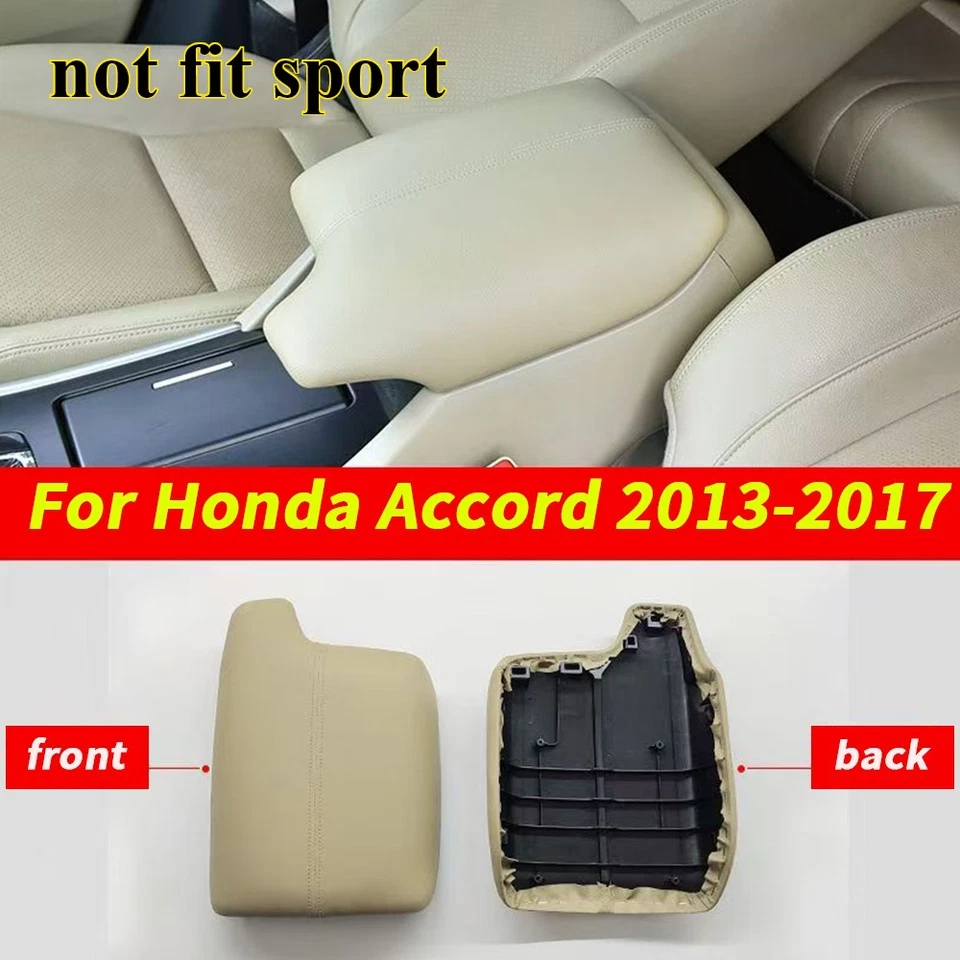 Cubierta de tapa de reposabrazos de consola central beige negra para Honda Accord 2013-2017 Foto 1 de 1
