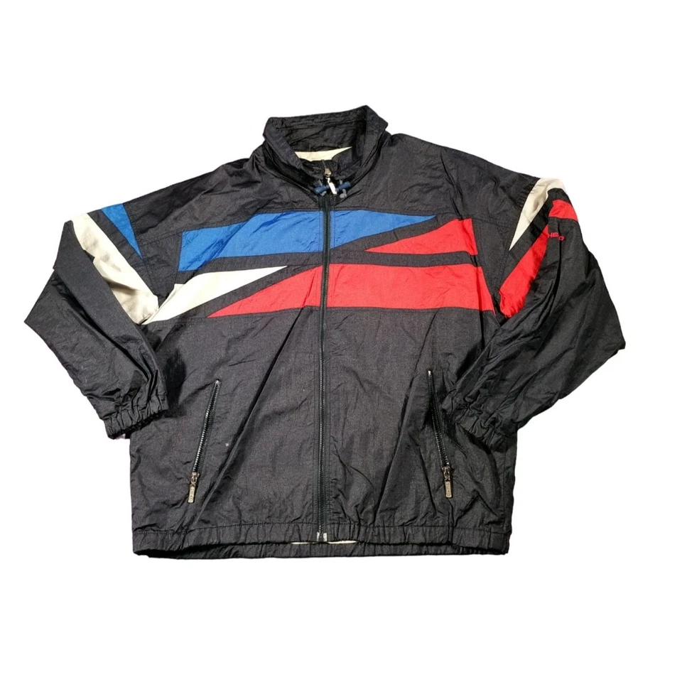 Head Sportswear Chaqueta Entallada XL Negro Azul Rojo Cremallera Completa Época - Imagen 1 de 4
