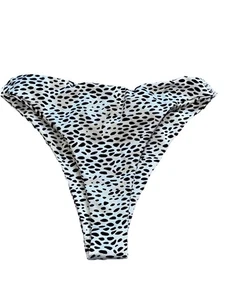 Estampado dálmata blanco y negro Nasty Gal talla 2 bikini, cintura alta pantalones nuevos sin etiquetas - Imagen 1 de 6