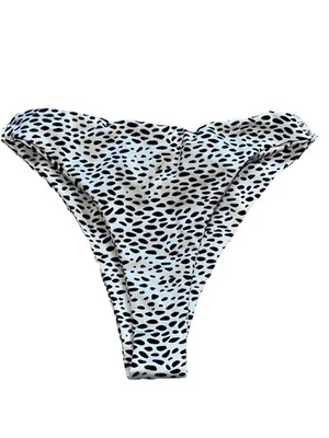 Estampado dálmata blanco y negro Nasty Gal talla 2 bikini, cintura alta pantalones nuevos sin etiquetas Foto 1 de 4