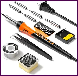 Soldador De Cautin Estaño con Visor de Temperatura Electrónica Alambre Kit NUEVO - Imagen 1 de 11