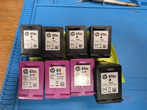 HP 61XL Ink Cartridges 8 (Eight) Empty. Bought New - Zdjęcie 1 z 2
