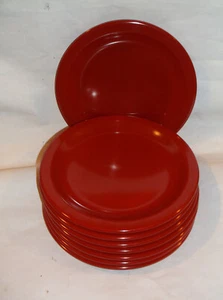 SET OF 7 Vintage Melamine Texas Ware 6.5 inch Red Dessert Plates 128 .MORE AVAIL - Picture 1 of 3