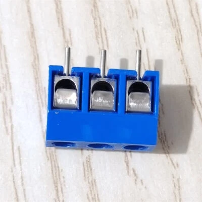 100PCS Blue 3-Pin Screw PCB Terminal Block Wire Connector 5.08mm Pitch - Image 1 of 4