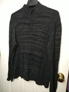 Calvin Klein Men's M Sweater 1/4 Zip Grey Black Heather Pullover high neck - Picture 1 of 12