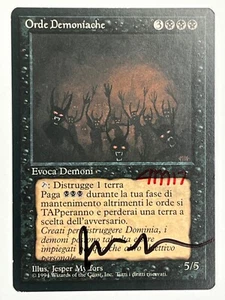 MTG (Triple Signed) 1X Demonic Hordes X1 Italian FBB Revised Edition Magic - NM - Picture 1 of 2