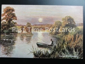 Sussex FRANCE MERE c1905 showing man fishing from boat by S.Hildesheimer 5399 - Picture 1 of 2