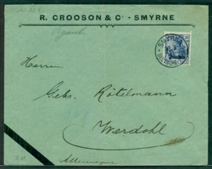 GERMANY-OFFICES IN TURKEY, 1911, 20pf tied SMYRNA on cover to WERDOHL, GERMANY - Picture 1 of 1