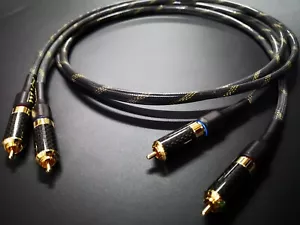1 Paar OCC Silber Solid Core RCA Audiokabel Carbon Stecker - Bild 1 von 2