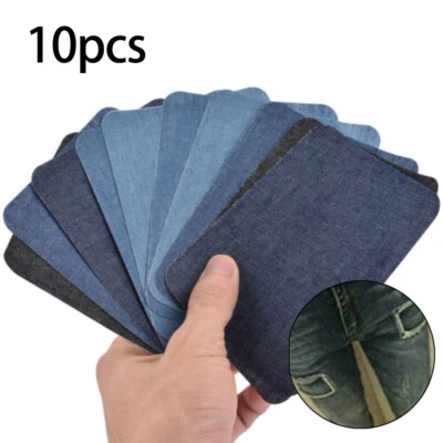 10x Bügelbild Reparatur Flicken Hose Baumwolle Denim Jeans Stoff Flicken Quick Fix