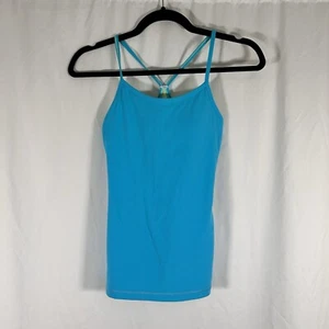 Ivivva Athletica Lululemon Tank Top Girl 12 Blue Sleeveless Padded Built in Band - Picture 1 of 9