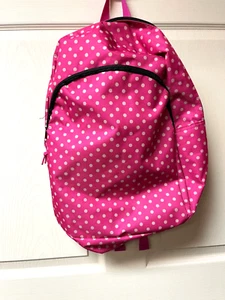 Girl's Pink Polk-a-Dot Backpack / Diaper Bag- 2 Compartments - 6 1/2" Wide - Picture 1 of 2