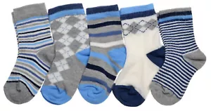 5 pairs of Baby Boys Argyle & Stripe socks - Blue - Picture 1 of 1