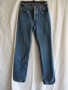 Vintage Levis 701 Student 26x32 High Waist Button Fly Medium Wash - Picture 1 of 12