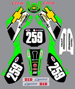 Graphic Kit 1999-2002 Kawasaki KX125 250 KX250 125 Chevy Decals graphic sticker - Picture 1 of 1