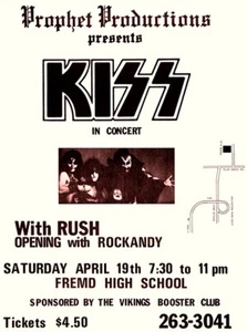 KISS - Rush - 1975 - Palatine IL - Poster - Picture 1 of 1
