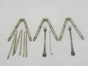 Vintage 3 HMO Metal Nut, Shell Crackers ,6 Picks , 2 Cocktail Seafood Forks - Picture 1 of 5
