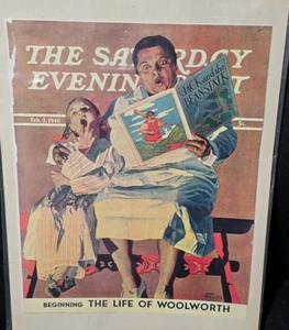 Vintage Saturday Evening Post "Beginning The Life Of Woolworth" 1940 Print Mint - Picture 1 of 3