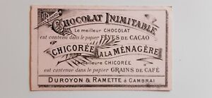 Buvard vintage CHOCOLAT INIMITABLE   CHICOREE MÉNAGÈRE  DUROYON RAMETTE