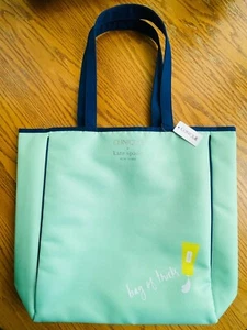 Kate Spade New York Clinque Cosmetic "Bag of Tricks" Teal Green Tote Purse NEW - Picture 1 of 5