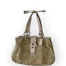 Coach Shoulder/Satchel Signature C Logo and Leather Bag with Buckle closure