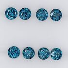 4 Piece Natural Blue Diamonds-3.0 MM Round Blue Diamonds-Blue Diamond Jewelry