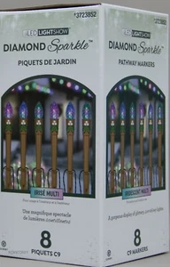 Gemmy Lightshow Diamond Sparkle 8 Marker Iridescent Multi Pathway Markers NIB - Picture 1 of 2
