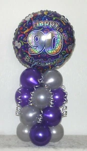AGE 90 - 90TH BIRTHDAY - FOIL BALLOON DISPLAY -TABLE CENTREPIECE - DECORATION - Picture 1 of 1